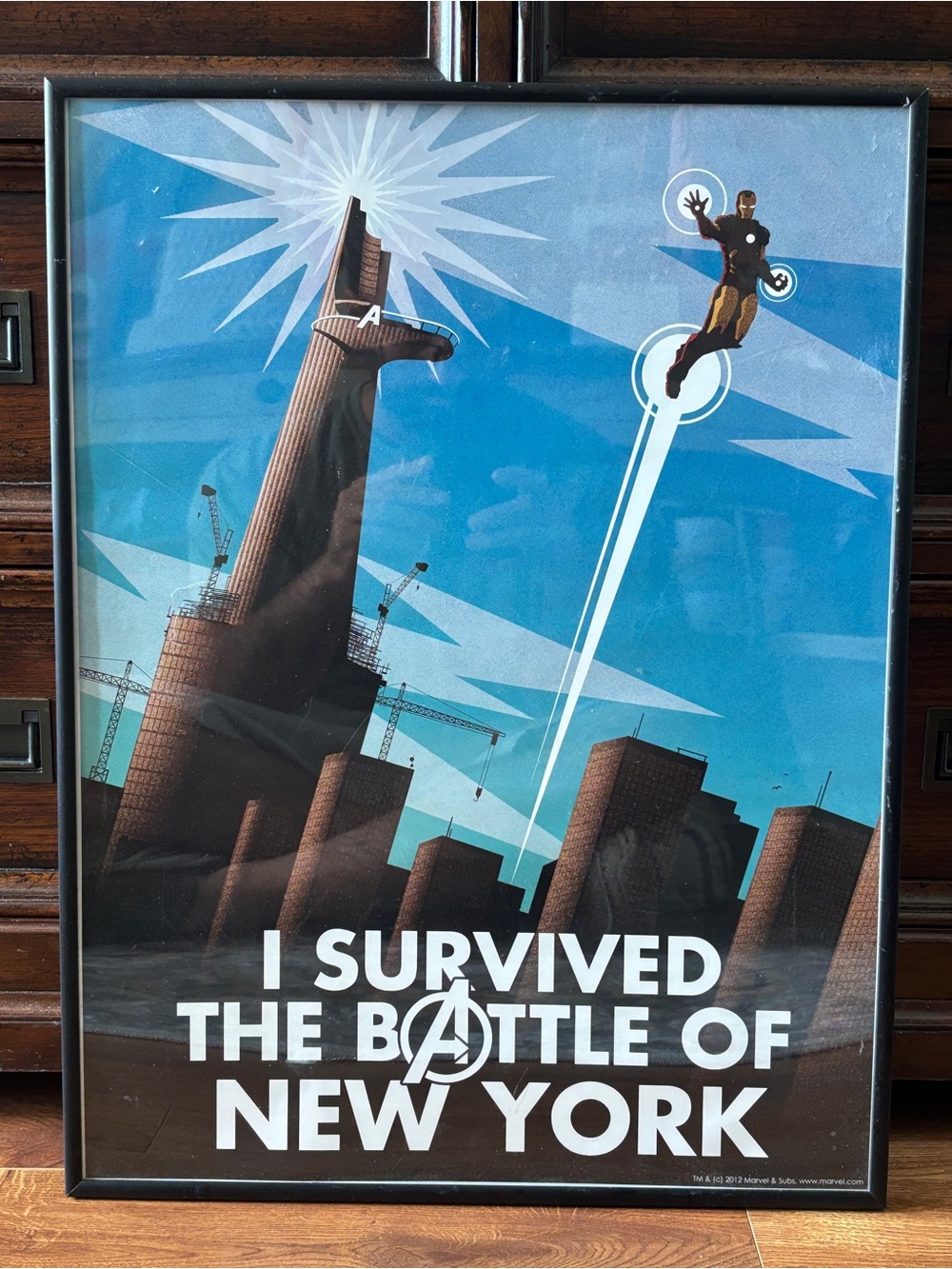 Marvel I Survived the Battle of New York Framed Art Print D23 exclusive